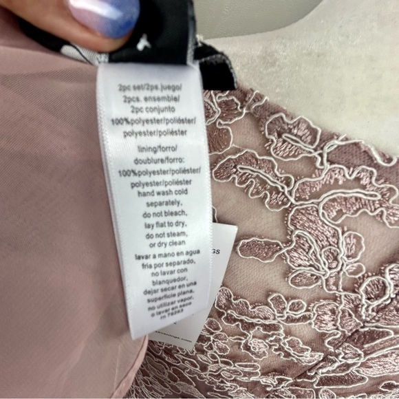 Alex Evenings Wisteria Rose Lace Cap Sleeve Maxi Gown with Shawl Size 12 - Picture 9 of 14